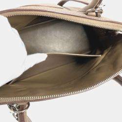 Pre Owned Hermes Bolide 31 2-Way Bag Shoulder Tote Handbag Taurillon Clemence Leather Etoupe Gray