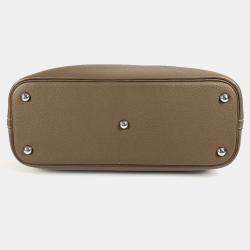 Pre Owned Hermes Bolide 31 2-Way Bag Shoulder Tote Handbag Taurillon Clemence Leather Etoupe Gray