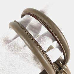 Pre Owned Hermes Bolide 31 2-Way Bag Shoulder Tote Handbag Taurillon Clemence Leather Etoupe Gray