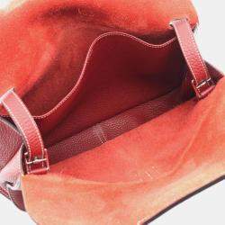 Pre Owned Hermes Arzan 31 Rouge H Handbag In Taurillon Clemence Leather Red