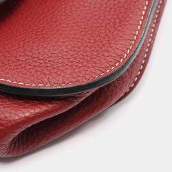 Pre Owned Hermes Arzan 31 Rouge H Handbag In Taurillon Clemence Leather Red