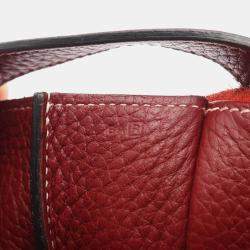 Pre Owned Hermes Arzan 31 Rouge H Handbag In Taurillon Clemence Leather Red