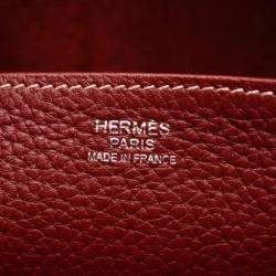 Pre Owned Hermes Arzan 31 Rouge H Handbag In Taurillon Clemence Leather Red