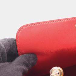 Pre Owned Hermes Toolbox 20 Handbag Leather Swift Red