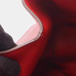 Pre Owned Hermes Toolbox 20 Handbag Leather Swift Red