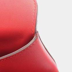 Pre Owned Hermes Toolbox 20 Handbag Leather Swift Red