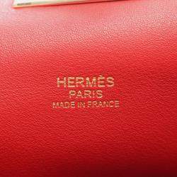 Pre Owned Hermes Toolbox 20 Handbag Leather Swift Red