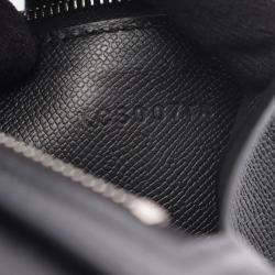 Pre Owned Hermes Bearn Compact Bi-Fold Wallet In Calfskin Leather Cowhide Black