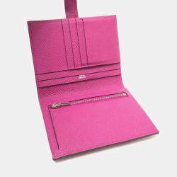 Pre Owned Hermes Bearn Compact Wallet With H Hardware Bi-Fold Wallet Epsom Leather Rose Purple