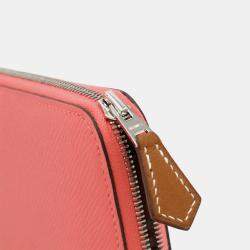 مملوكة مسبقًا Hermes Azap Long Silk-In Round Wallet In Epsom Leather With Rose Azalee And Pink