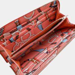 مملوكة مسبقًا Hermes Azap Long Silk-In Round Wallet In Epsom Leather With Rose Azalee And Pink