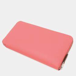 مملوكة مسبقًا Hermes Azap Long Silk-In Round Wallet In Epsom Leather With Rose Azalee And Pink