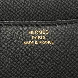 Pre Owned Hermes Constance 18 Mini Gold Finish Noir Epsom Leather Crossbody Bag