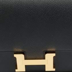 Pre Owned Hermes Constance 18 Mini Gold Finish Noir Epsom Leather Crossbody Bag