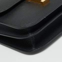 Pre Owned Hermes Constance 18 Mini Gold Finish Noir Epsom Leather Crossbody Bag