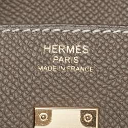 Pre Owned Hermes Birkin Sellier 25 Gold Finish Etoupe Epsom Leather Tote