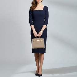 Pre Owned Hermes Birkin Sellier 25 Gold Finish Etoupe Epsom Leather Tote