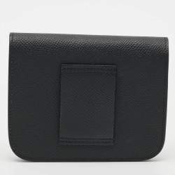 Pre Owned Hermès Constance Noir Epsom Leather Slim Wallet