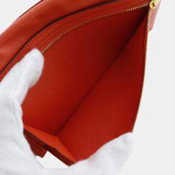 Pre Owned Hermes Orange Epsom Bearn Soufflet Wallet
