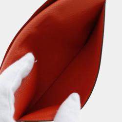 Pre Owned Hermes Orange Epsom Bearn Soufflet Wallet