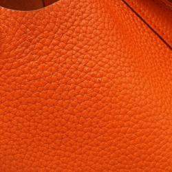 Pre Owned Hermes Orange Clemence Picotin Lock 22