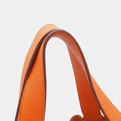 Pre Owned Hermes Orange Clemence Picotin Lock 22