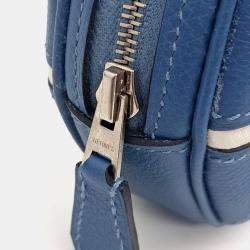 Pre Owned Hermes Blue Leather Basketball Pouch