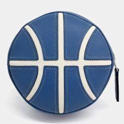 Pre Owned Hermes Blue Leather Basketball Pouch