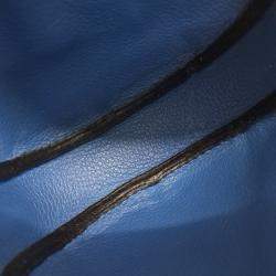 Pre Owned Hermes Blue Leather Basketball Pouch