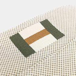 Pre Owned حافظة هيرمس بوليد قماش أبيض ميني