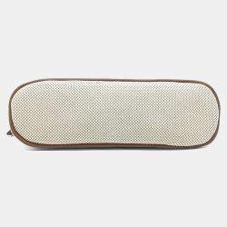 Pre Owned حافظة هيرمس بوليد قماش أبيض ميني