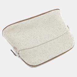 Pre Owned حافظة هيرمس بوليد قماش أبيض ميني