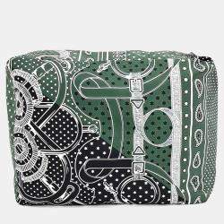 Pre Owned Hermes Multicolor Silk Travel Cube Pouch PM