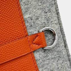 Pre Owned Hermes Grey Orange Canvas and Leather Todo 36 Colorblock