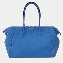 Pre Owned Hermes Blue Leather Paris Bombay 37