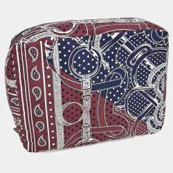 مملوكة مسبقًا Hermes Multicolor Silk Travel Cube Pouch PM