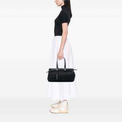 Pre Owned Hermes Black Toile and Vache Hunter Leather Herbag Cabas MM