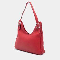 Pre Owned Hermes Red Clemence Massai GM