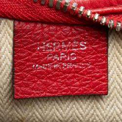 Pre Owned Hermes Red Clemence Massai GM