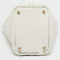 Pre Owned Hermes Picotin Lock 18 Gris Pale Taurillon Clemence Leather Tote