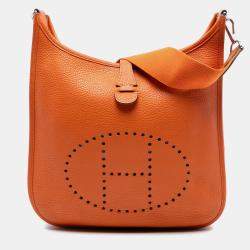 Pre Owned Hermes Orange Clemence Evelyne III 29