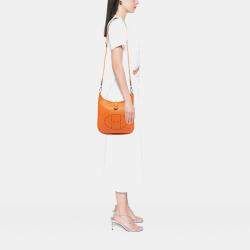 Pre Owned Hermes Orange Clemence Evelyne III 29