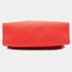 Pre Owned Hermes Brown Orange Toile Herbag Zip 31