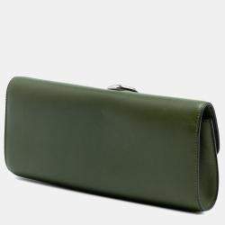 Pre Owned Hermes Green Tadelakt Egee Clutch