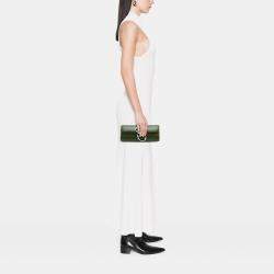 Pre Owned Hermes Green Tadelakt Egee Clutch