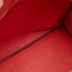 Pre Owned Hermes Birkin 35 Palladium Finish Rose Lipstick Togo Leather Tote