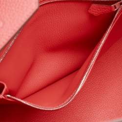 Pre Owned Hermes Birkin 35 Palladium Finish Rose Lipstick Togo Leather Tote