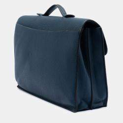 Pre Owned Hermes Blue Togo Sac A Depeches 38