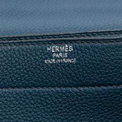 Pre Owned Hermes Blue Togo Sac A Depeches 38