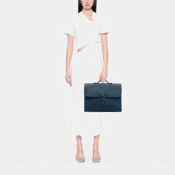 Pre Owned Hermes Blue Togo Sac A Depeches 38